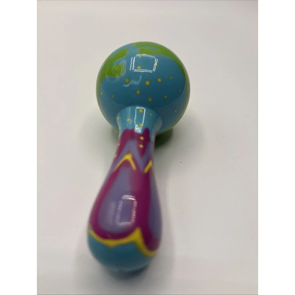 Hand Painted Wooden Shaker Music Instrument  4.5 Inch Pre-Owned‎